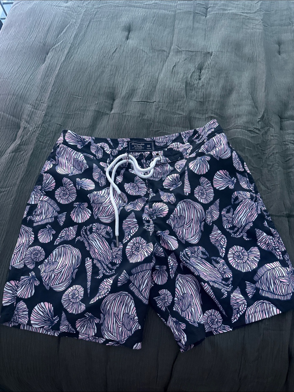 3 for $15 Shell Print Swim Trunks